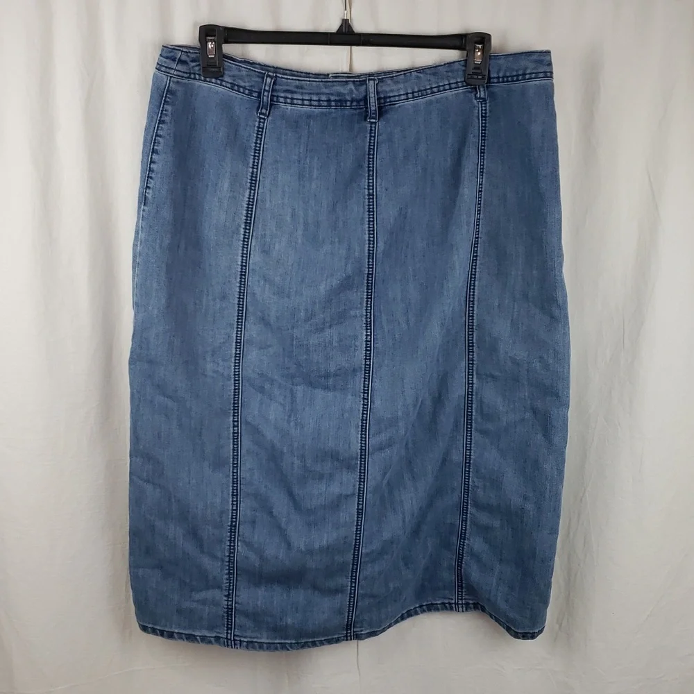 Christopher & Banks 16 Blue Jean Pencil Skirt